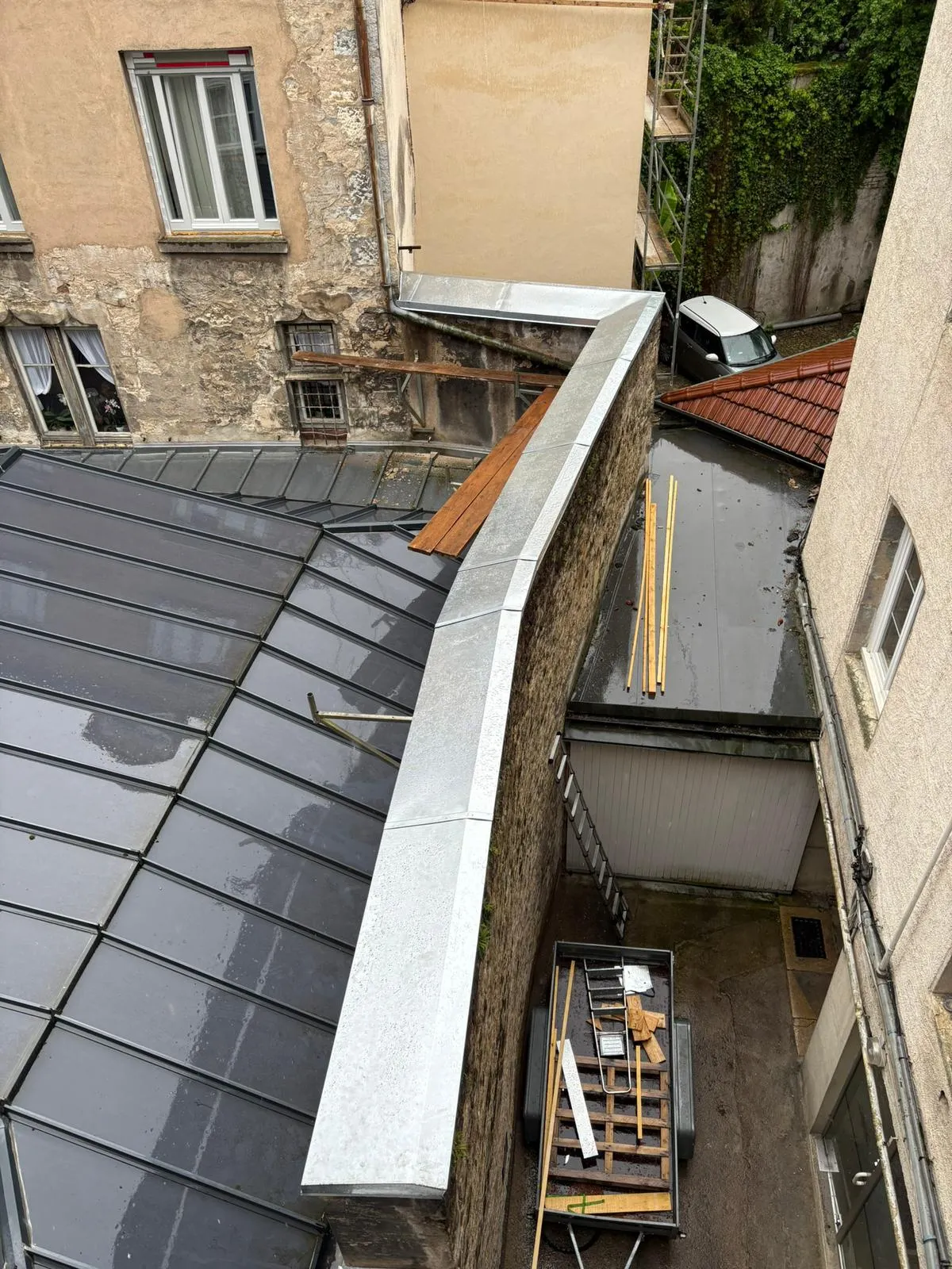 Réalisation C2S : couverture zinc joint debout